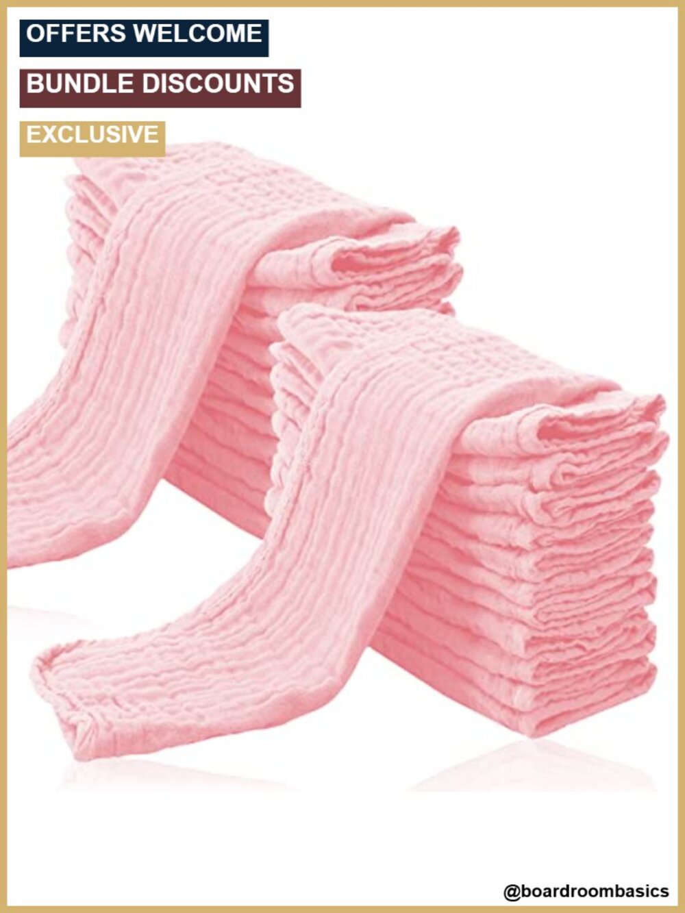 24 Pack Muslin Burp Cloths 100% Cotton Super Absorbent 20x10